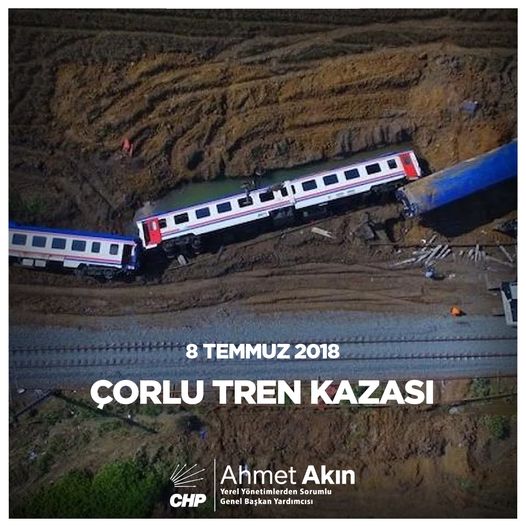 CHP Genel Başkan Yardımcısı Yerel Yönetimlerden Sorumlu Sn. Ahmet AKIN Çorlu Tren Faciasının üstünden 5 yıl geçti ama hala gerçek sorumlular hesap vermediler