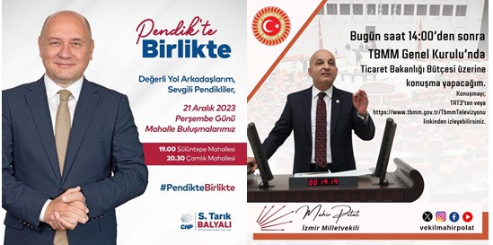 CHP Pendik Belediye Başkan Adayı Tarık Balyalı , CHP Fatih Belediye Başkan Adayı Mahir Polat oldu.