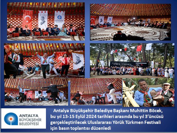 3. Uluslararası Yörük Türkmen Festivali 13-15 Eylül’de  Başkan Böcek tüm Antalyalıları Yörük Türkmen Festivali’ne Basın açıklamasıyla davet etti