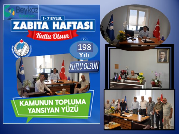 Zabıta Teşkilatımızın 198. yılı Beykoz Belediye Zabıta Müdürü Sayın. Halit Erdoğan ve Beykoz Zabıta Müdür Yardımcısı Sn. Kemal ŞEN ve Görev arkadaşları nezdinde tebrik ederek kutladım