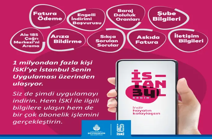 1 milyondan fazla kişi İSKİ'ye İstanbul Senin Uygulaması üzerinden ulaşıyor.