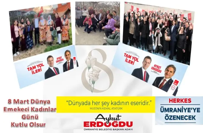 8  Mart Dünya Emekçi Kadınlar Gününde  ÜMRANİYE Belediye Başkan Adayı Sn. Aykut ERDOĞDU ya Kadınlara Yönelik Projelerini Sorduk .HERKES ÜMRANİYE’YE ÖZENECEK!