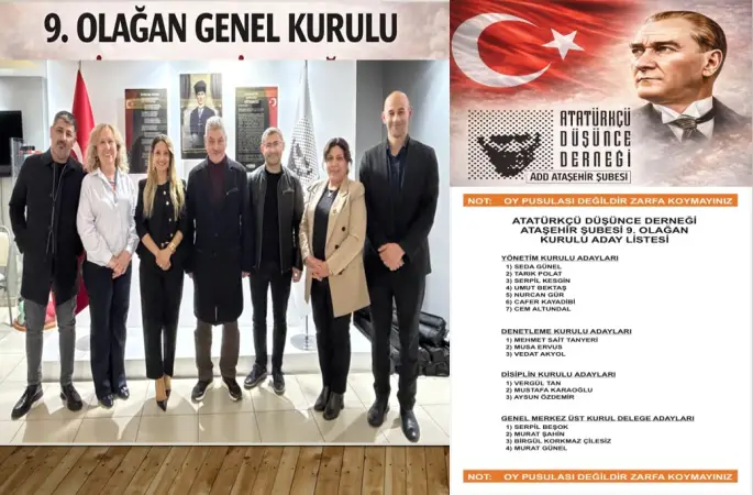 ADD ATAŞEHİRDE SEDA GÜNEL GÜVEN TAZELEDİ: ATAŞEHİR’DE BİRLİK VE BAŞARI VURGUSU