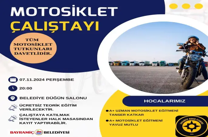 Bayramiç Belediyesi'nden motosiklet çalıştayı