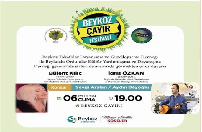 Beykoz Belediyesinin Düzenlediği Beykoz Çayır Festivali'nde Ordulular ve Tokatlılar Bir Araya Geliyor!