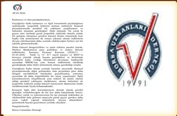 Borsa Uzmanları Derneği ve Başkanı Ali Aydemir’den Piyasalara 