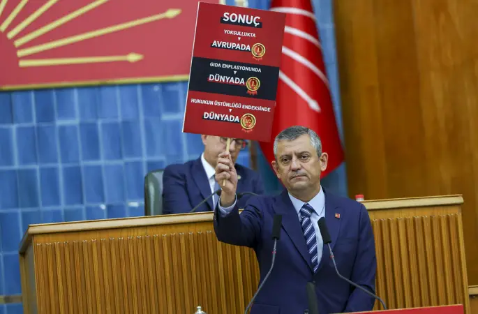 CHP grup toplantısı... Özgür Özel: “AK Parti, Cumhuriyet'in ilanına ‘kanlı darbe’ diyen bir alçağı kınayamamaktadır, sahiplenmektedir” dedi