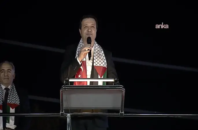 CHP'den ''Filistin'e Destek'' mitingi... Saadet Lideri Arıkan'dan iktidara çağrı: ''Büyük İsrail Projesi gibi, emperyalist, Siyonist planların sakın ha taşeronu olmayın''dedi