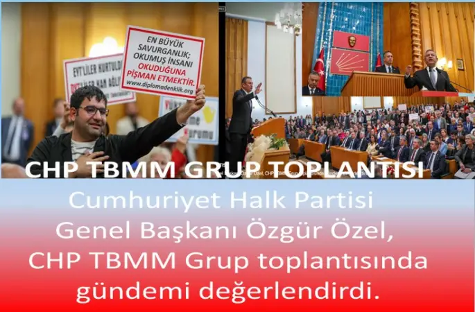 Cumhuriyet Halk Partisi Genel Başkanı Özgür Özel: Gurup Toplantısında “İktidara Yürüyoruz, Sokakta Özgüvenli Siyasete Büyük Destek Var” dedi.