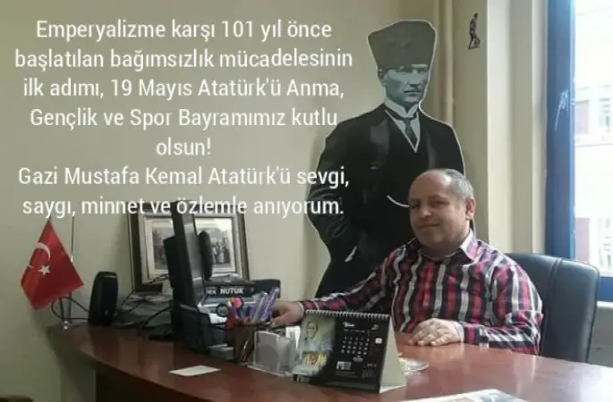 Emperyalizme karşı 101 yıl önce başlatılan bağımsızlık mücadelesinin ilk adımı, 19 Mayıs Atatürk'ü Anma, Gençlik ve Spor Bayramımız kutlu olsun! Gazi Mustafa Kemal Atatürk'ü sevgi, saygı, minnet ve öz