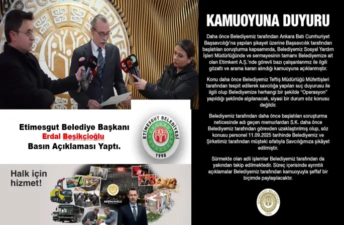 Etimesgut Belediyesi’nde Yolsuzluk Soruşturması: "Operasyon Değil, Kendi İhbarımız"