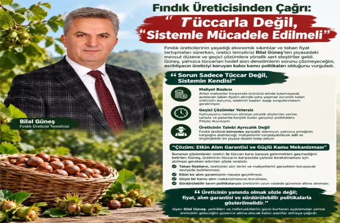 Fındık Üreticisinden Çağrı: "Tüccarla Değil, Sistemle Mücadele Edilmeli" Fındık üreticisinin emeği korunmalıdır.