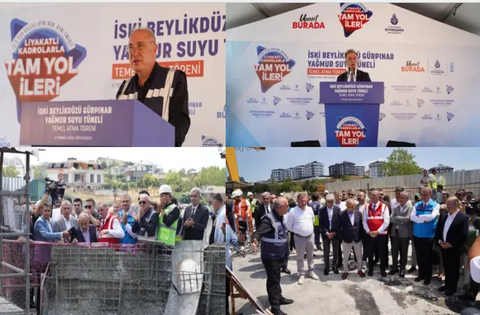Gürpınar Yağmur Suyu Tüneli'nin Temeli Atıldı