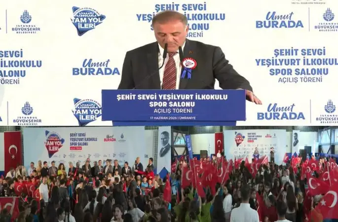 İBB Başkan Vekili Nuri Aslan Ümraniye Topağacı Mahallesinde Şehit Sevgi Yeşilyurt İlkokulu Spor Salonu Açtı.