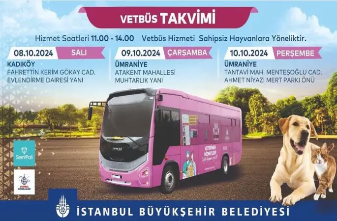 İBB nin başlattığı Sahipsiz Hayvanlara Yönelik  VETBÜS  ÜMRANİYE de