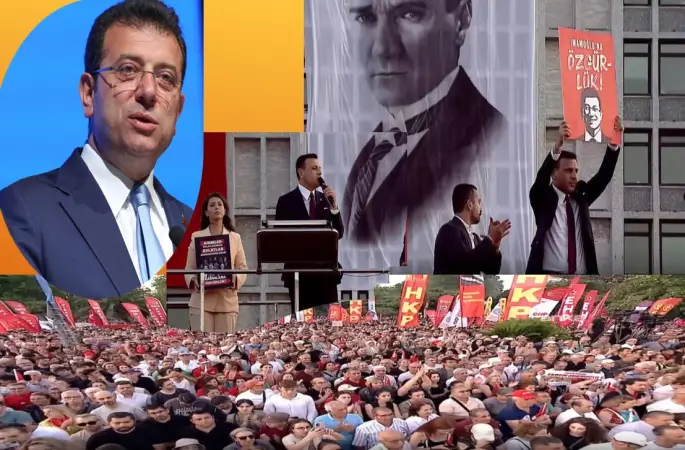 İmamoğlu, tutukluluğunun 100. gününde Saraçhane'de düzenlenen mitinge mesaj gönderdi: Rakibini hukuk dışı yollarla saf dışı ederek seçim kazanma planları yapanların hedefi, doğrudan millettir.