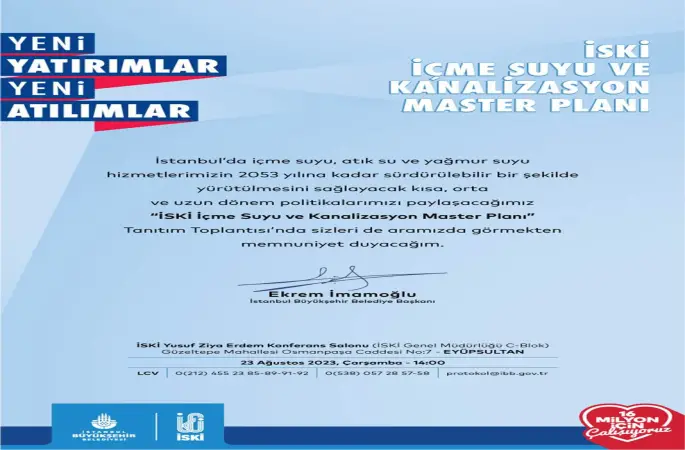 İSKİ  Genel Müdürü Dr.Şafak BAŞA 2023-2053 İçme Suyu ve Kanalizasyon Master Planı”nın tanıtımını yapıyor
