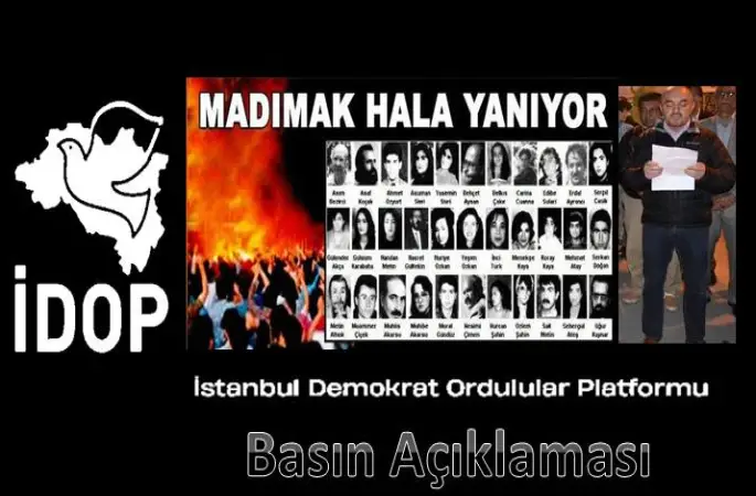 İstanbul Demokrat Ordulular Platformu Başkanı Cabbar KEMENT 'Basın Açıklamas ile  2 Temmuz 1993 de Sivas Madımak 31 yıl önce bugün 33 yazar, şair, düşünür ve sanatçı Sivas'ta yakılarak öldürüldü dedi.