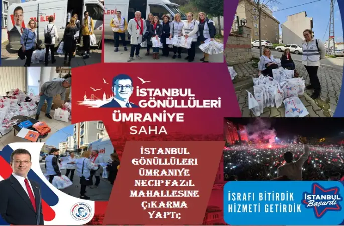 İstanbul Gönüllüleri Ümraniye Necip Fazıl Mahallesine çıkarma yaptı;