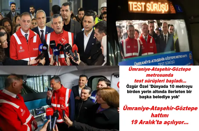İstanbul'un toplu ulaşımında yeni entegrasyon: Ümraniye - Ataşehir - Göztepe Metrosu teste başladı Ümraniye-Ataşehir-Göztepe  hattını  19 Aralık'ta açılıyor…