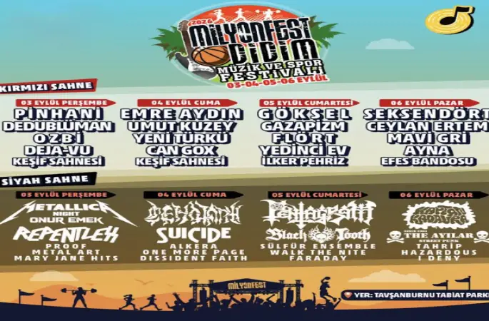 MilyonFest Coşkusu Didim’i Sarıyor: Tavşanburnu’nda Müzik ve Spor Dolu 4 Gün