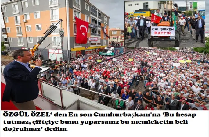 CHP Genel Başkanı Özgür Özel'in traktörle geldiği 'Buğday Mitingi' hava şartları nedeniyle yarıda kesildi
