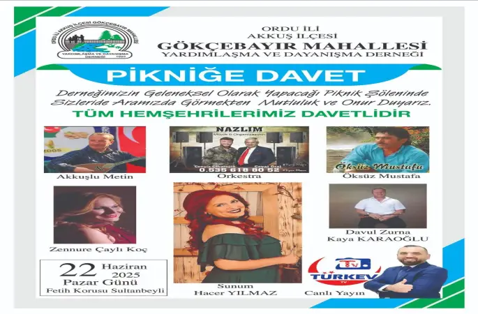 Gökçebayır Mahallesi Derneği’nden Geleneksel Piknik Şöleni: Hemşehriler Fetih Korusu’nda Buluşuyor