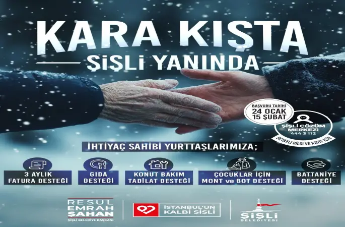 Şişli Belediyesi  Kara Kışta, Şişli'linin Yanında!  Güçlü dayanışma ile zorlukları birlikte aşıyoruz. dedi.