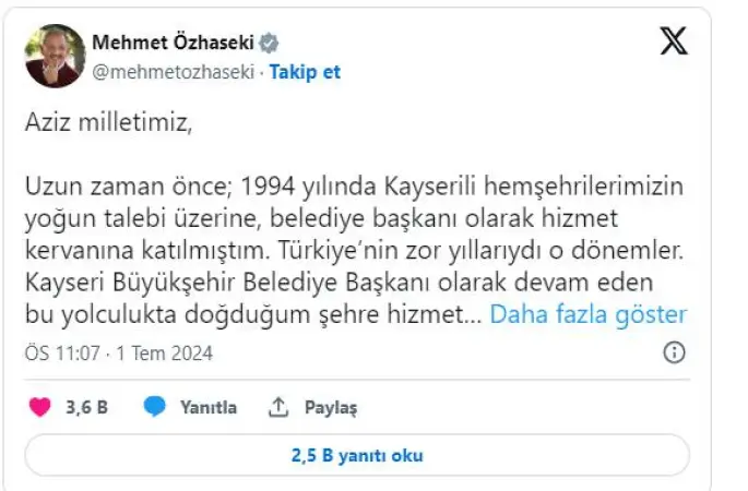 Son Dakika... Çevre ve Şehircilik Bakanı Mehmet Özhaseki istifa etti