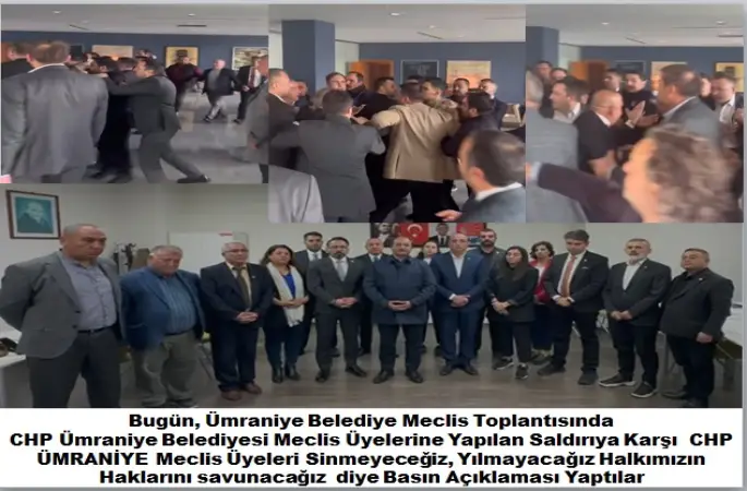 Ümraniye Belediye Meclis Toplantısında  CHP Meclis Üyelerine Meclis toplantısında Saldırı