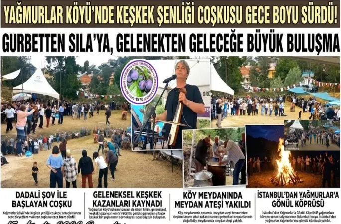 Yağmurlar Köyü’nde Keşkek Şenliği Coşkusu Gece Boyu Sürdü: Gurbetten Sıla’ya, Gelenekten Geleceğe Büyük Buluşma