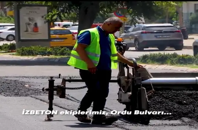 İzmir Büyükşehir Belediye Başkanı Tunç Soyer Yol yenileme çalışmalarında hız kesmiyoruz dedi.