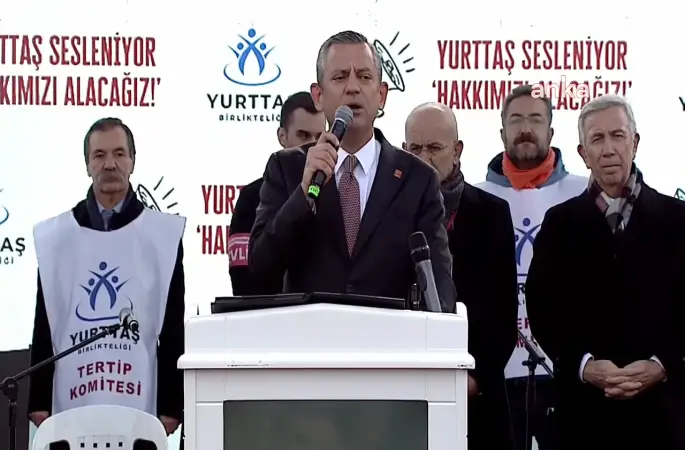 "Yurttaş Sesleniyor, Haklarımızı Alacağız" Mitingi... Özgür Özel'den Cumhurbaşkanı'na: "Yüz binler sel olup akmışsa, ülkeyi yönetene ‘istifa’ diye sesleniyorsa seçimden kaçamazsın" diye seslendi.